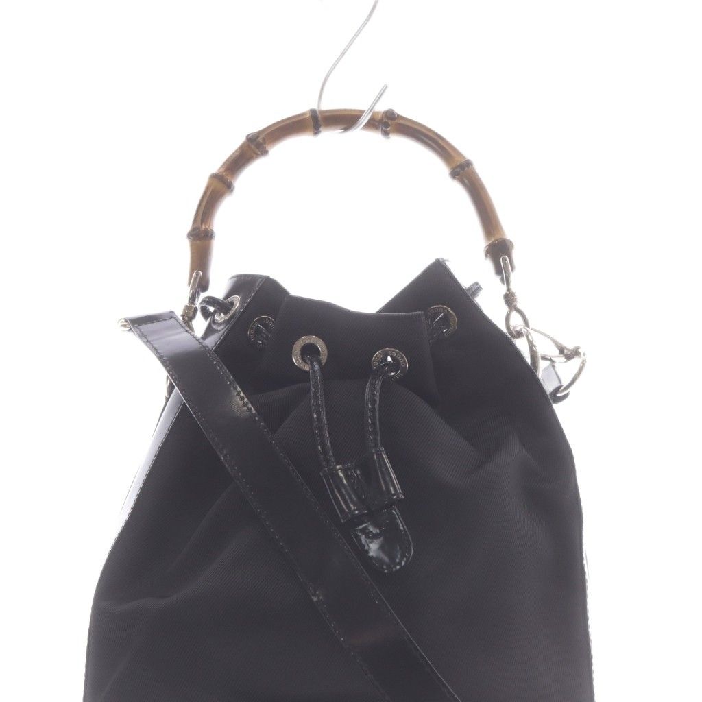 Gucci Shoulder Bag 2-Way Natural Bamboo Trimming Leather Black — view 3