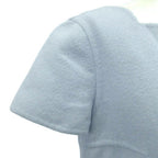 Dior Dress Angora Blend 36 Blue Light Scallop Neck Short Sleeve Midi Length YU — view 7