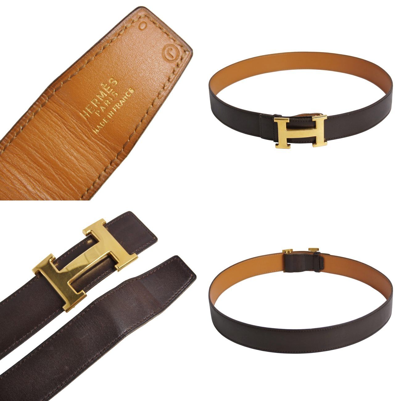 Hermes Vintage Belt Leather H-ro — view 5