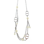 Dior Petit CD Faux Pearl Necklace Silver — view 2