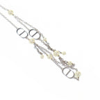 Dior Petit CD Faux Pearl Necklace Silver — view 4
