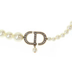 Dior 30 Montaigne Choker Faux Pearl Necklace White Gold — view 2
