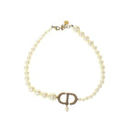 Dior 30 Montaigne Choker Faux Pearl Necklace White Gold