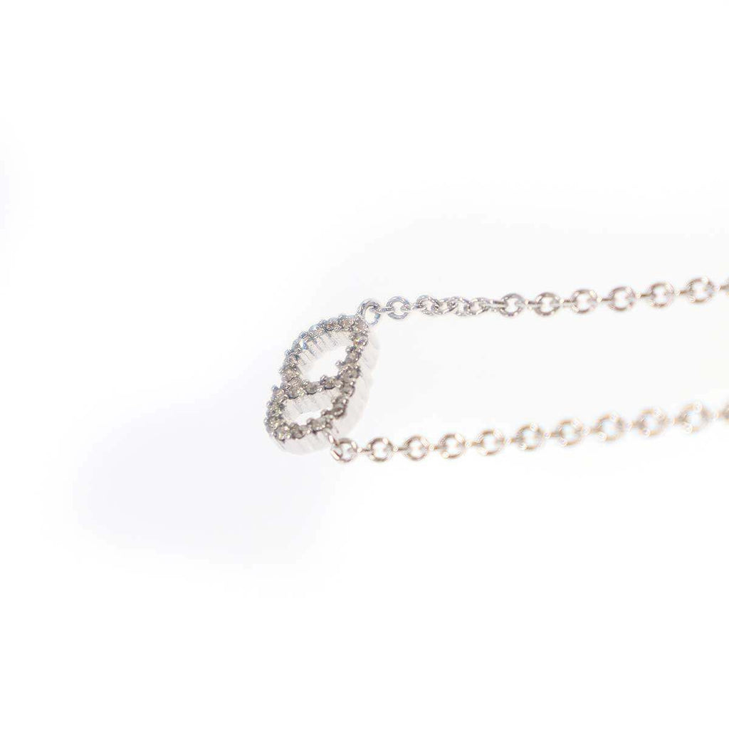 Dior CD Rhinestone Necklace White — view 5