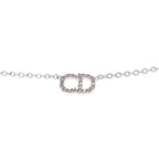 Dior CD Rhinestone Necklace White — view 2