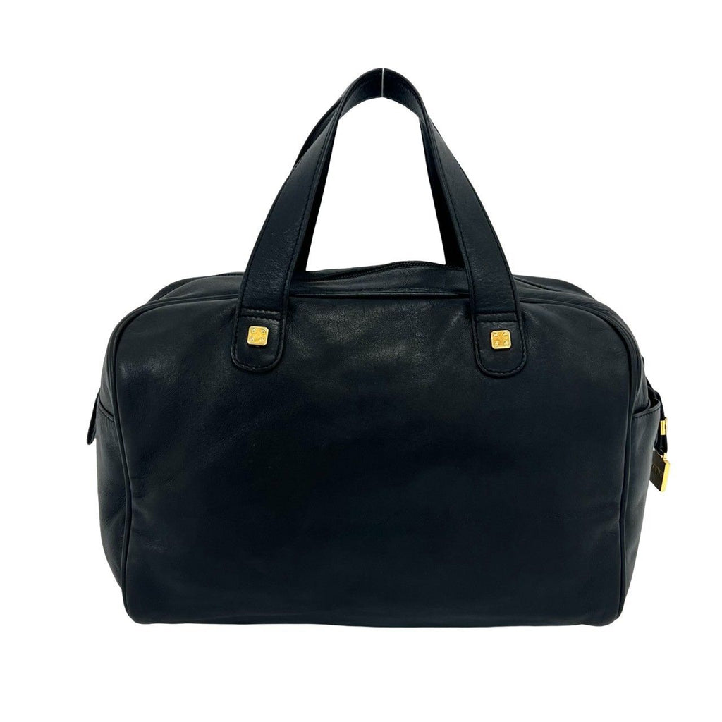 Loewe Vintage Amazona 28 Anagram Leather Mini Boston Bag Tote Black — view 3
