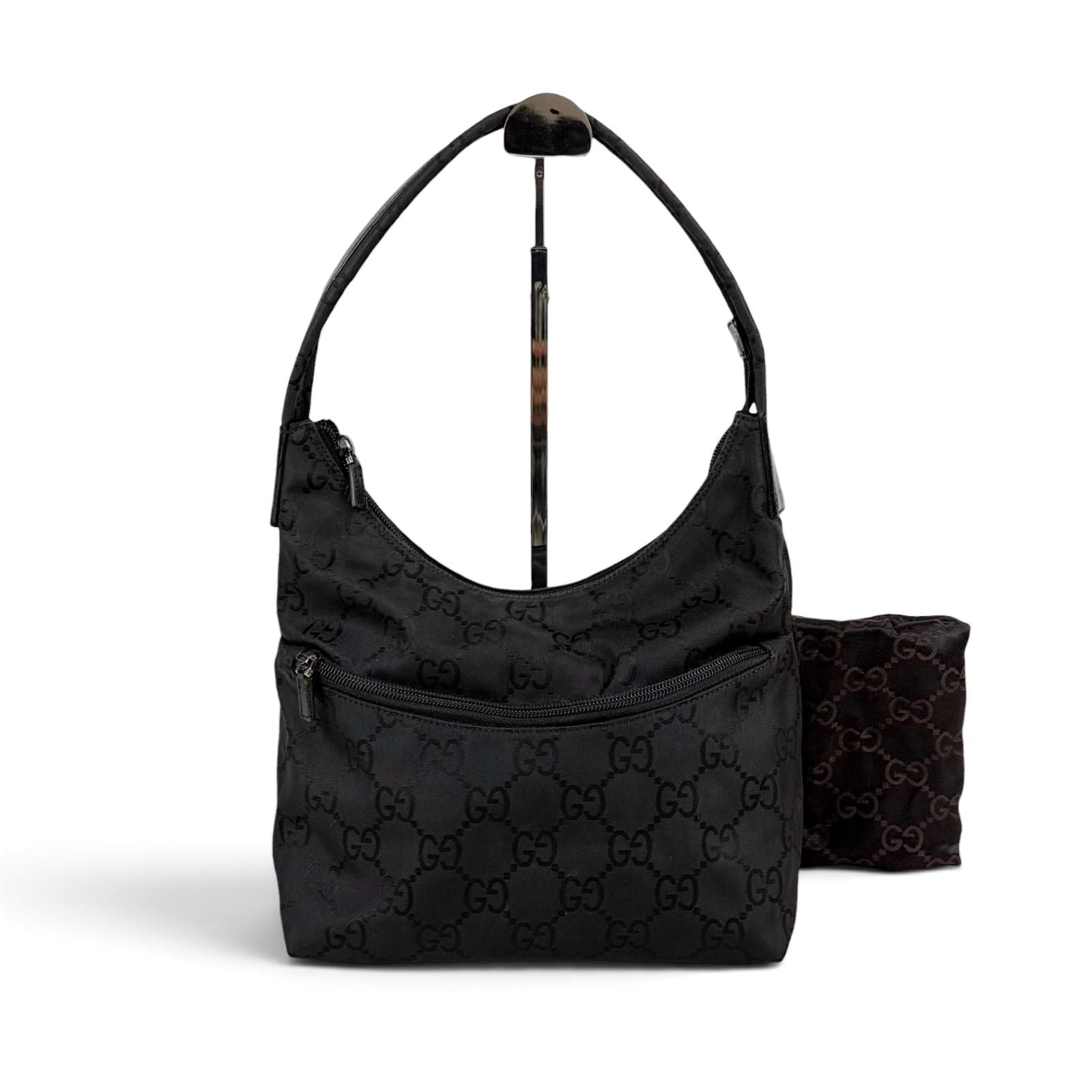 Gucci GG Canvas Hobo Black Shoulder