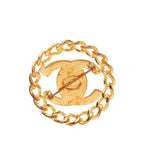 Chanel CC Logo Turnlock Chain Motif Vintage Brooch Gold Plated — view 2
