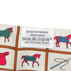 Hermes Twilly Couvertures Et Tenues de Jour Horsewear Scarf Beige Multicolor — view 6