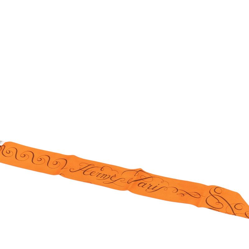 Hermes Twilly Exercice Pour Foumer la Reach Out Scarf Orange Silk — view 2