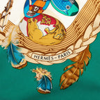 Hermes Carre 90 Chicks Couvee D'hermes Scarf Green Ivory Silk — view 3