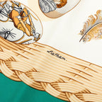 Hermes Carre 90 Chicks Couvee D'hermes Scarf Green Ivory Silk — view 6