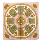 Hermes Carre 90 Saber Decoration Bag Poste Et Cavalerie Scarf Pink White Silk