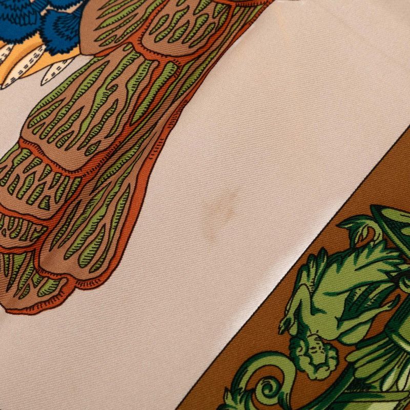 Hermes Carre 90 L'atlantide Atlantis Scarf Brown Silk — view 5