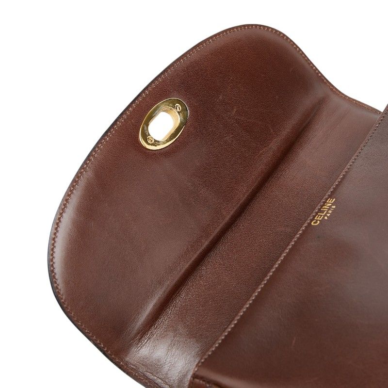 Celine Crossbody Shoulder Bag Brown Leather — view 9