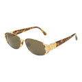 Fendi FF Logo Coin Motif Eyewear Sunglasses 034 Brown Gold Acetate Plated