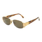 Fendi FF Logo Coin Motif Eyewear Sunglasses 034 Brown Gold Acetate Plated