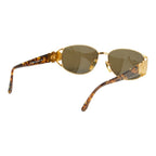 Fendi FF Logo Coin Motif Eyewear Sunglasses 034 Brown Gold Acetate Plated — view 3