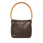 Louis Vuitton Monogram Looping MM Shoulder Bag Brown Leather
