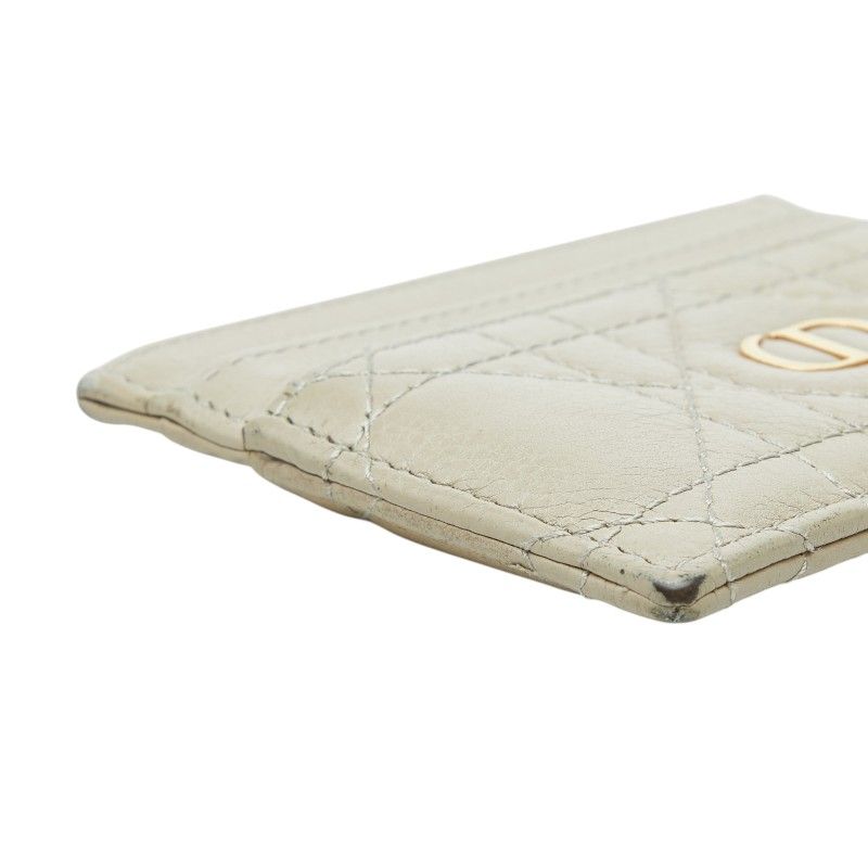 Dior Caro Freesia Card Case Beige Leather — view 5