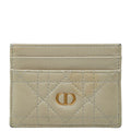 Dior Caro Freesia Card Case Beige Leather