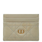 Dior Caro Freesia Card Case Beige Leather