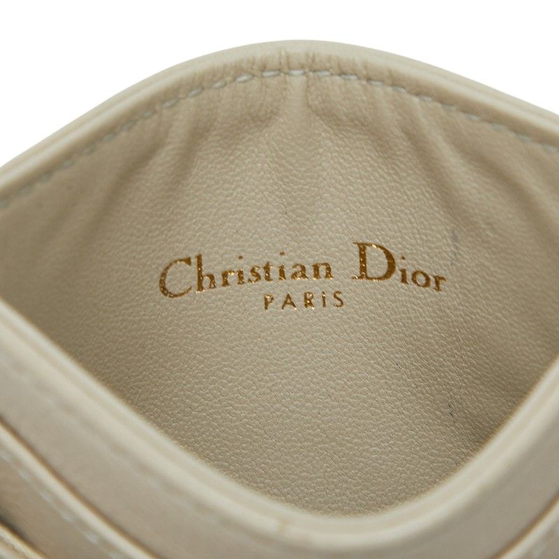 Dior Caro Freesia Card Case Beige Leather — view 7