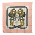 Hermes Carre 90 Brides de Gala Ceremonial Bridle Scarf Pink Ivory Silk