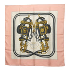 Hermes Carre 90 Brides de Gala Ceremonial Bridle Scarf Pink Ivory Silk