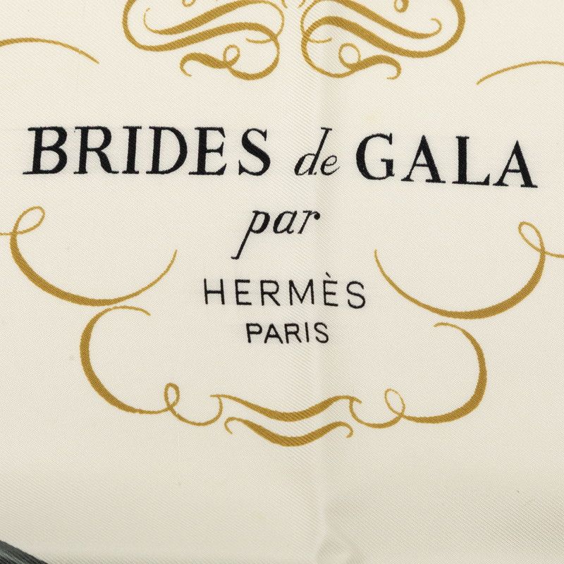 Hermes Carre 90 Brides de Gala Ceremonial Bridle Scarf Pink Ivory Silk — view 3
