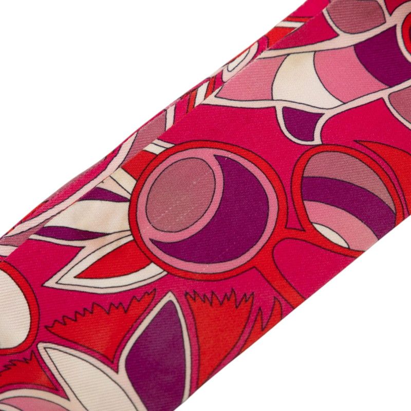 Hermes Twilly Folklore BE Fuchsia Rouge Rose Scarf Purple Magenta Silk — view 5