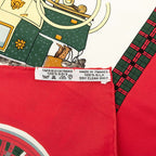 Hermes Carre 90 Winter Mail L'hiver en Poste Scarf Red Multicolor Silk — view 8
