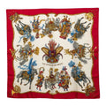Hermes Carre 90 Feast of the Sun King les Fetes du Roi Soleil Scarf Red Ivory