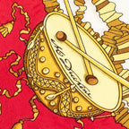 Hermes Carre 90 Feast of the Sun King les Fetes du Roi Soleil Scarf Red Ivory — view 3