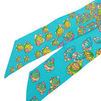 Hermes Twilly Rencontre Oceane Atlantic Encounters Scarf Blue Light Silk — view 4