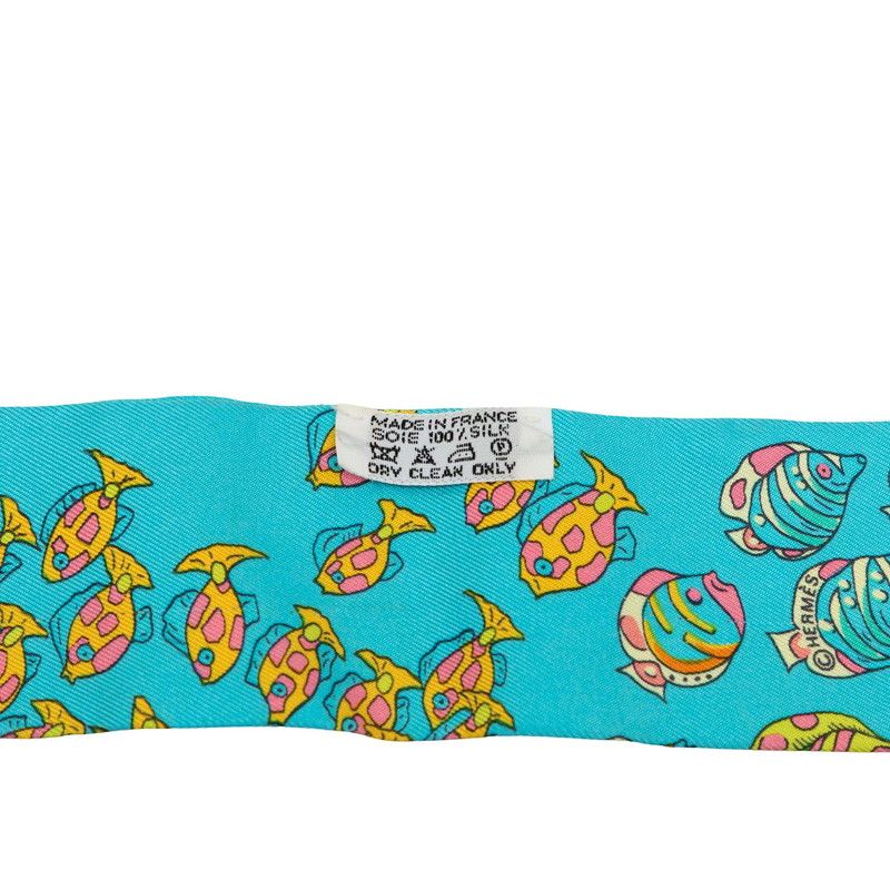 Hermes Twilly Rencontre Oceane Atlantic Encounters Scarf Blue Light Silk — view 2