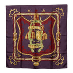 Hermes Carre 90 Bride de Cour Scarf Purple Silk