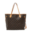 Louis Vuitton Monogram Neverfull MM Shoulder Bag Tote Brown Pink Leather
