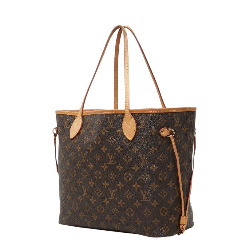 Louis Vuitton Monogram Neverfull MM Shoulder Bag Tote Brown Pink Leather — view 2