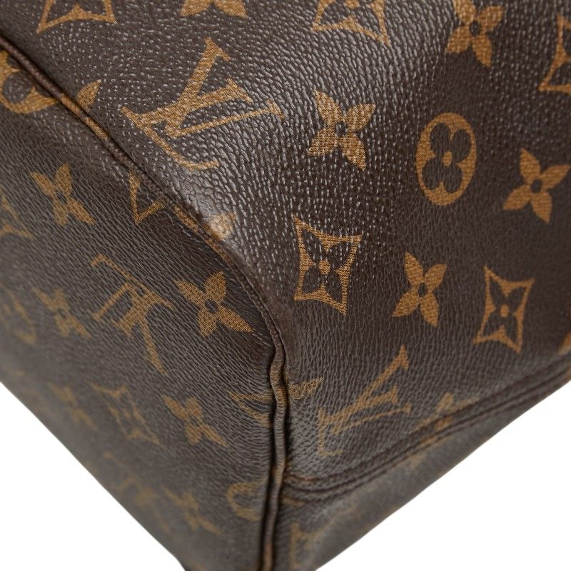Louis Vuitton Monogram Neverfull MM Shoulder Bag Tote Brown Pink Leather — view 6