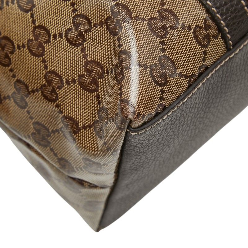 Gucci GG Crystal Interlocking 2-Way Shoulder Bag Brown Leather — view 7
