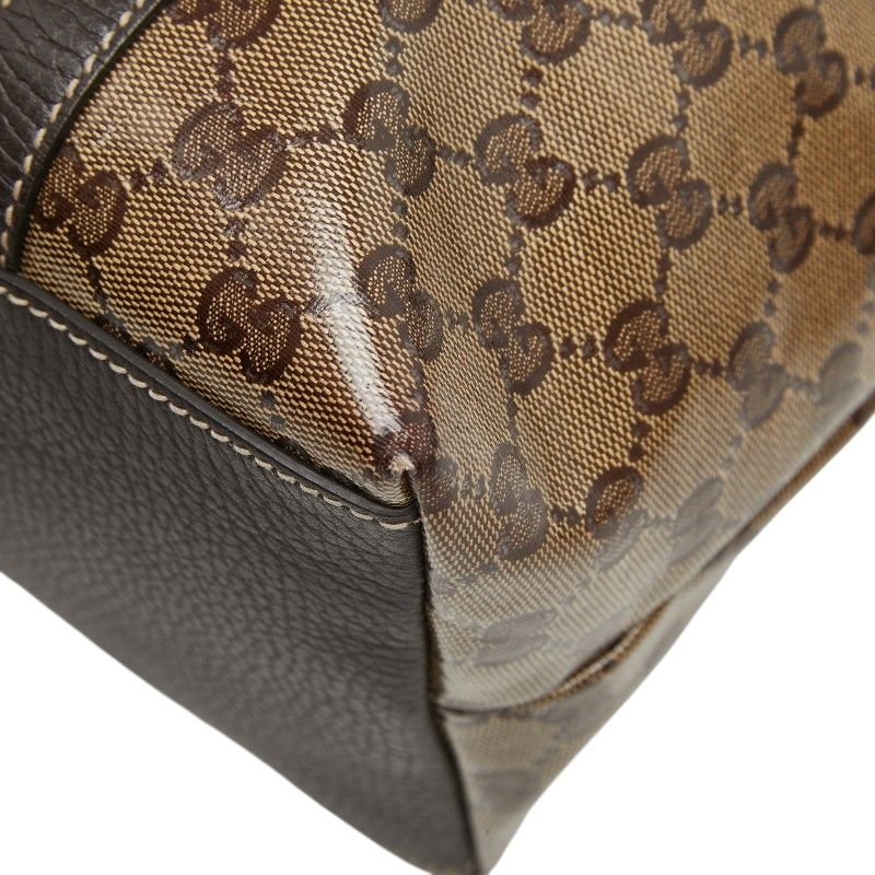 Gucci GG Crystal Interlocking 2-Way Shoulder Bag Brown Leather — view 6