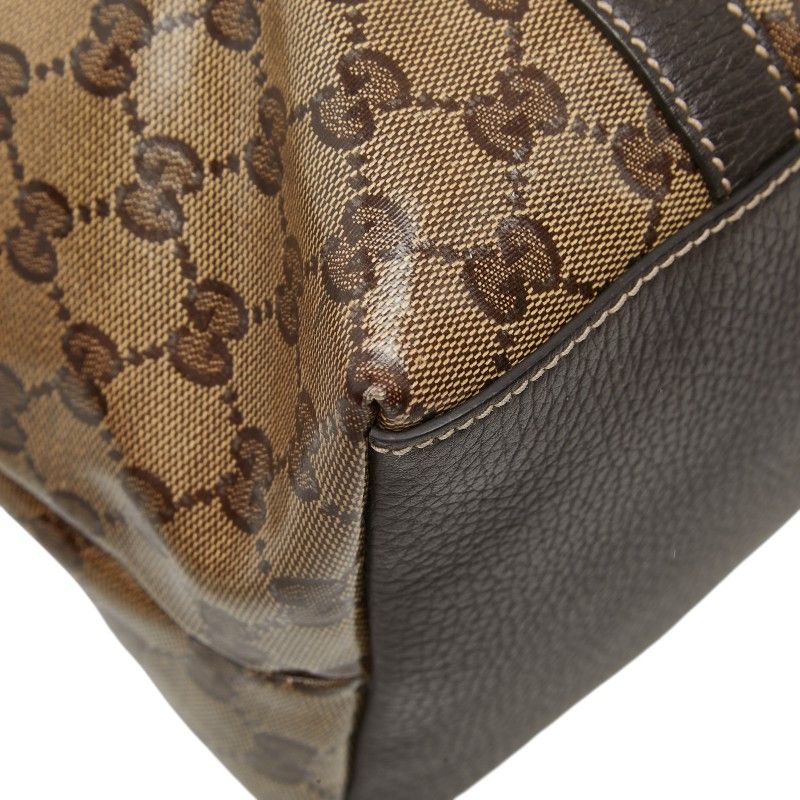 Gucci GG Crystal Interlocking 2-Way Shoulder Bag Brown Leather — view 5