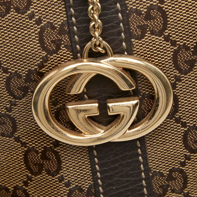 Gucci GG Crystal Interlocking 2-Way Shoulder Bag Brown Leather — view 8