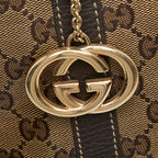Gucci GG Crystal Interlocking 2-Way Shoulder Bag Brown Leather — view 8