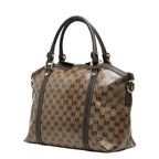 Gucci GG Crystal Interlocking 2-Way Shoulder Bag Brown Leather — view 2