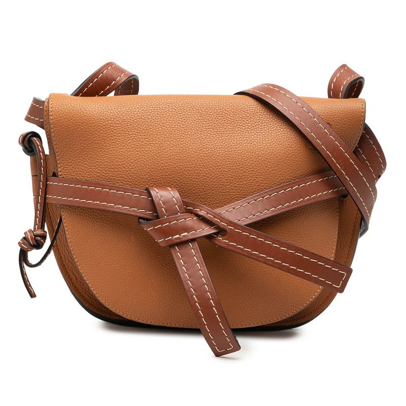 Loewe Anagram Gate Crossbody Shoulder Bag Brown Leather