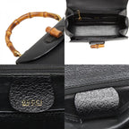 Gucci Bamboo 2-Way Shoulder Bag Black Leather — view 9