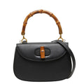 Gucci Bamboo 2-Way Shoulder Bag Black Leather