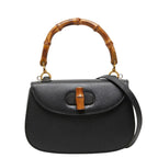 Gucci Bamboo 2-Way Shoulder Bag Black Leather